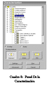 Cuadro de texto:  
Cuadro 8:  Panel De la Caracterizacin
